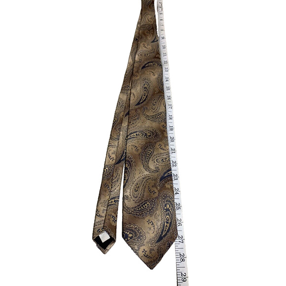 Vintage Wemlon by Wembley Neck Tie Mens Brown Paisley Pattern Wash & Wear Tie - Picture 3 of 5